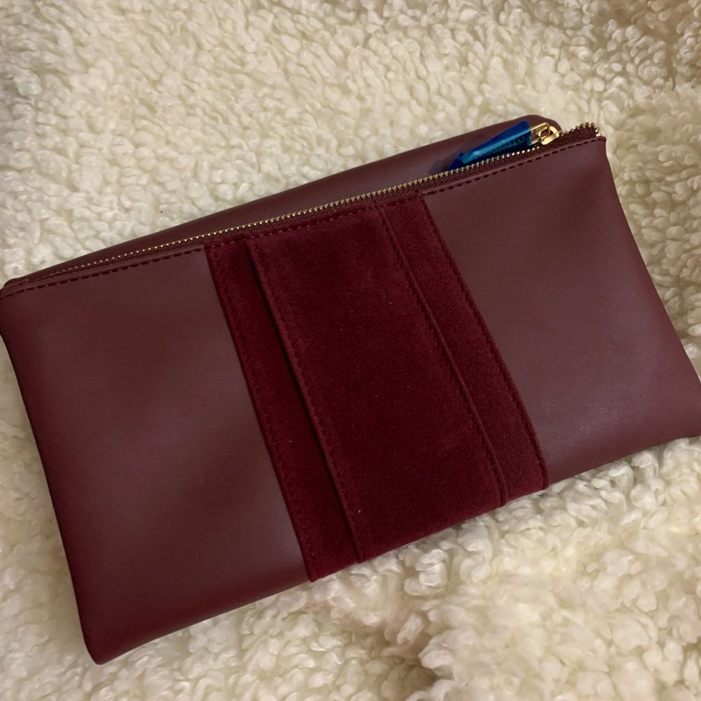 Foldover Clutch in Burgundy